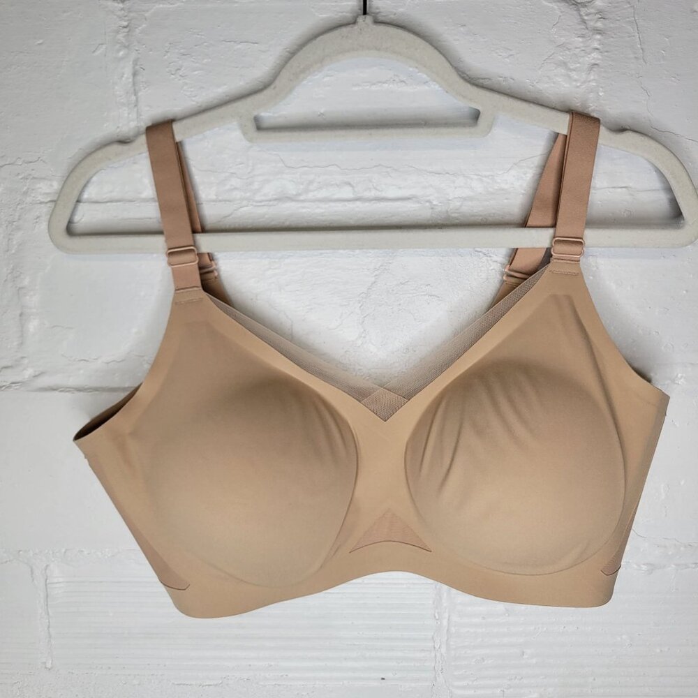 Honeylove Women's Size 1X Crossover Bra Wireless Nude Sand